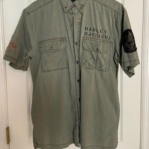 Harley Davidson Military Style Green Sz M